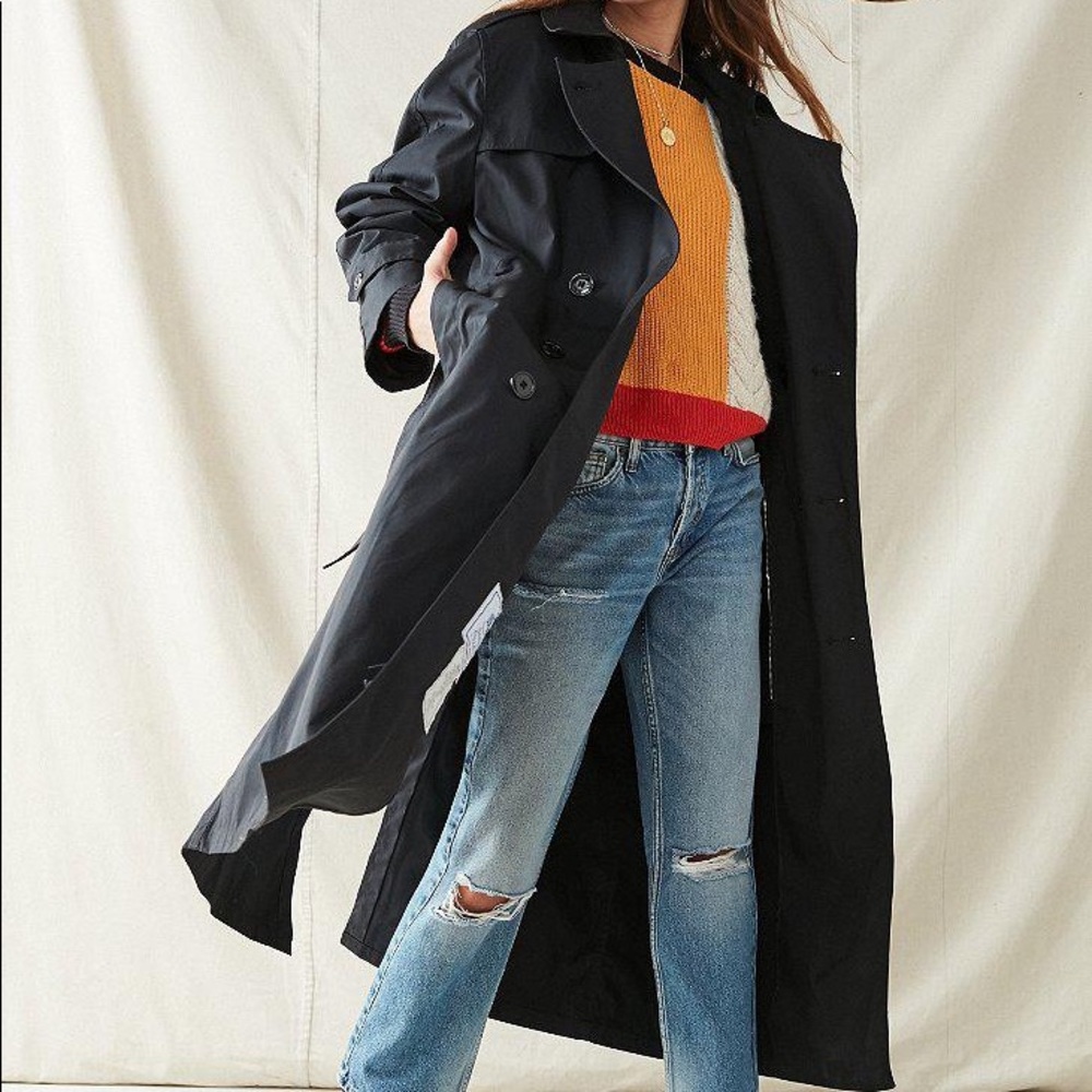 UO Long Vintage Belted Trench Coat